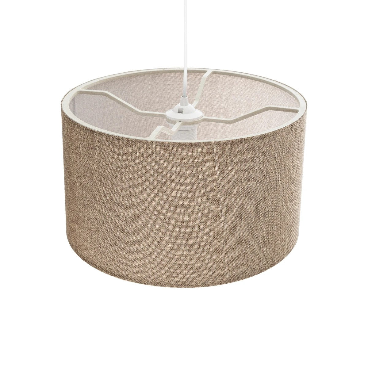 GLOBOSTAR® LOFTY 204-0090 Μοντέρνο Κρεμαστό Φωτιστικό Οροφής με Ντουί 1 x E27 AC 220-240V IP20 - Μπεζ - Μ37 x Π37 x Υ21cm