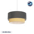 GLOBOSTAR® BIGGIE 204-0095 Μοντέρνο Κρεμαστό Φωτιστικό Οροφής με Ντουί 1 x E27 AC 220-240V IP20 - Γκρι & Μπεζ - Μ30 x Π30 x Υ16cm