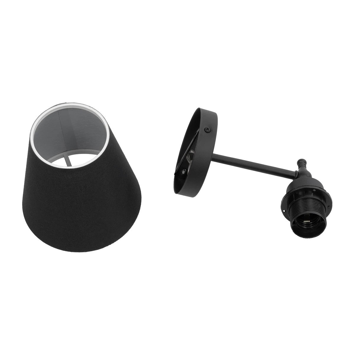 GLOBOSTAR® PAM 204-0113 Μοντέρνο Φωτιστικό Τοίχου - Απλίκα με Ντουί 1 x E27 AC 220-240V IP20 - Μαύρο - Μ23 x Π23 x Υ17cm