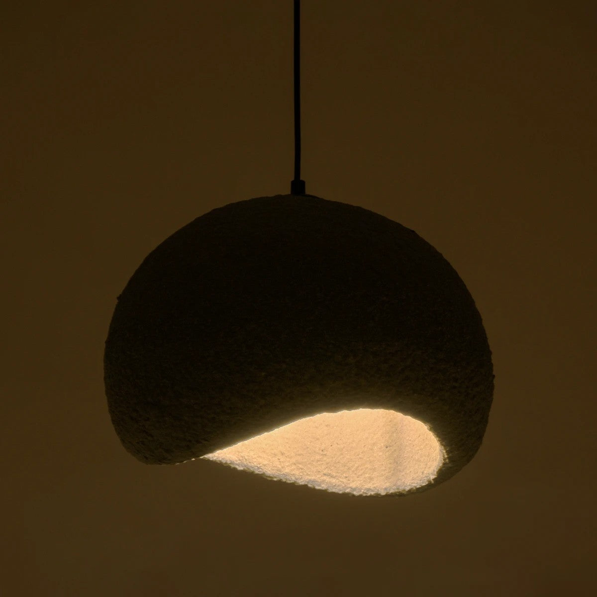 GloboStar® STONE 204-0122 Μοντέρνο Κρεμαστό Φωτιστικό Καμπάνα Μονόφωτο 1 x E27 IP20 Γκρι Σκoύρο Πολυστερίνη με Ρητίνη - Μ31.5 x Π35 x Υ26cm - ledmania.gr