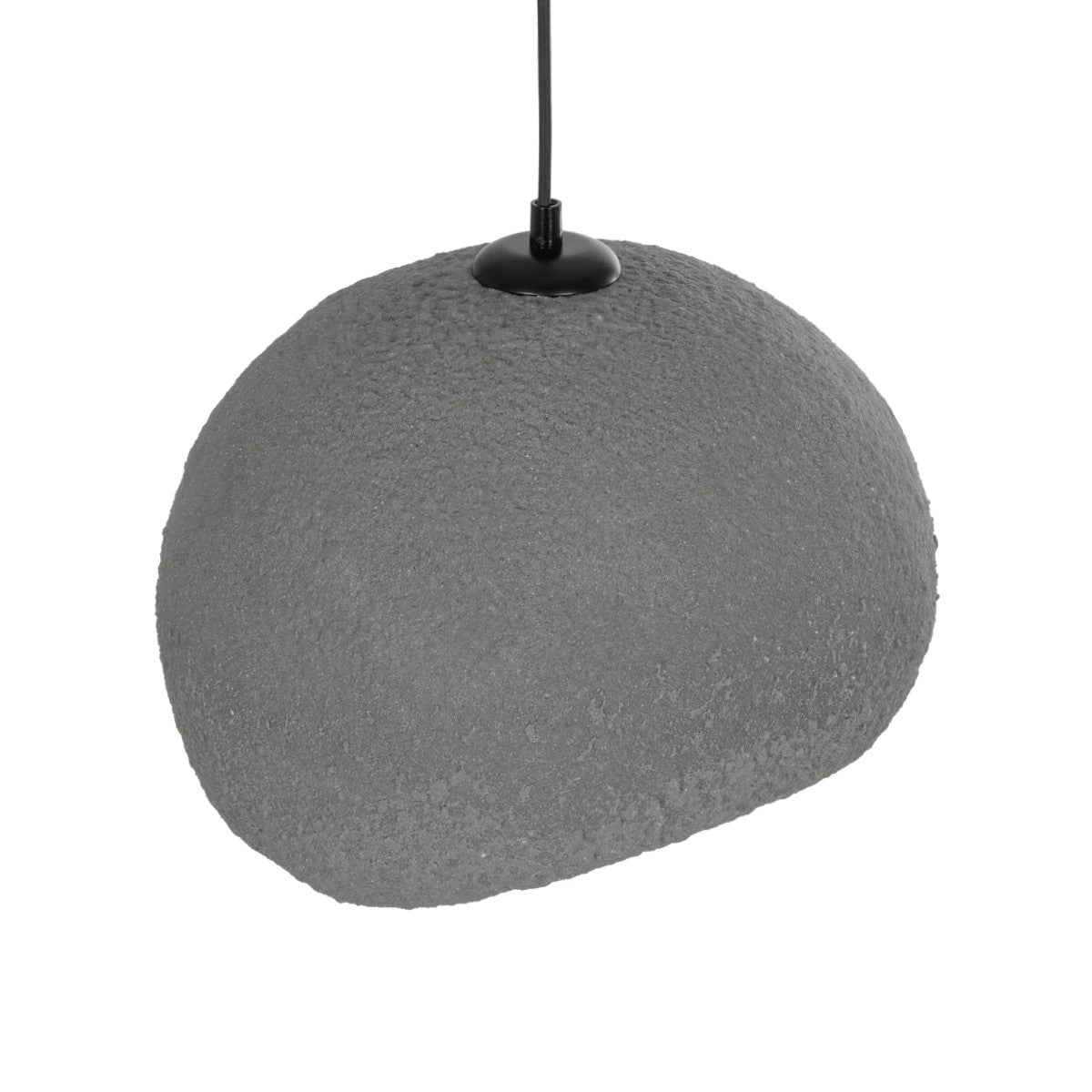 GloboStar® STONE 204-0122 Μοντέρνο Κρεμαστό Φωτιστικό Καμπάνα Μονόφωτο 1 x E27 IP20 Γκρι Σκoύρο Πολυστερίνη με Ρητίνη - Μ31.5 x Π35 x Υ26cm - ledmania.gr