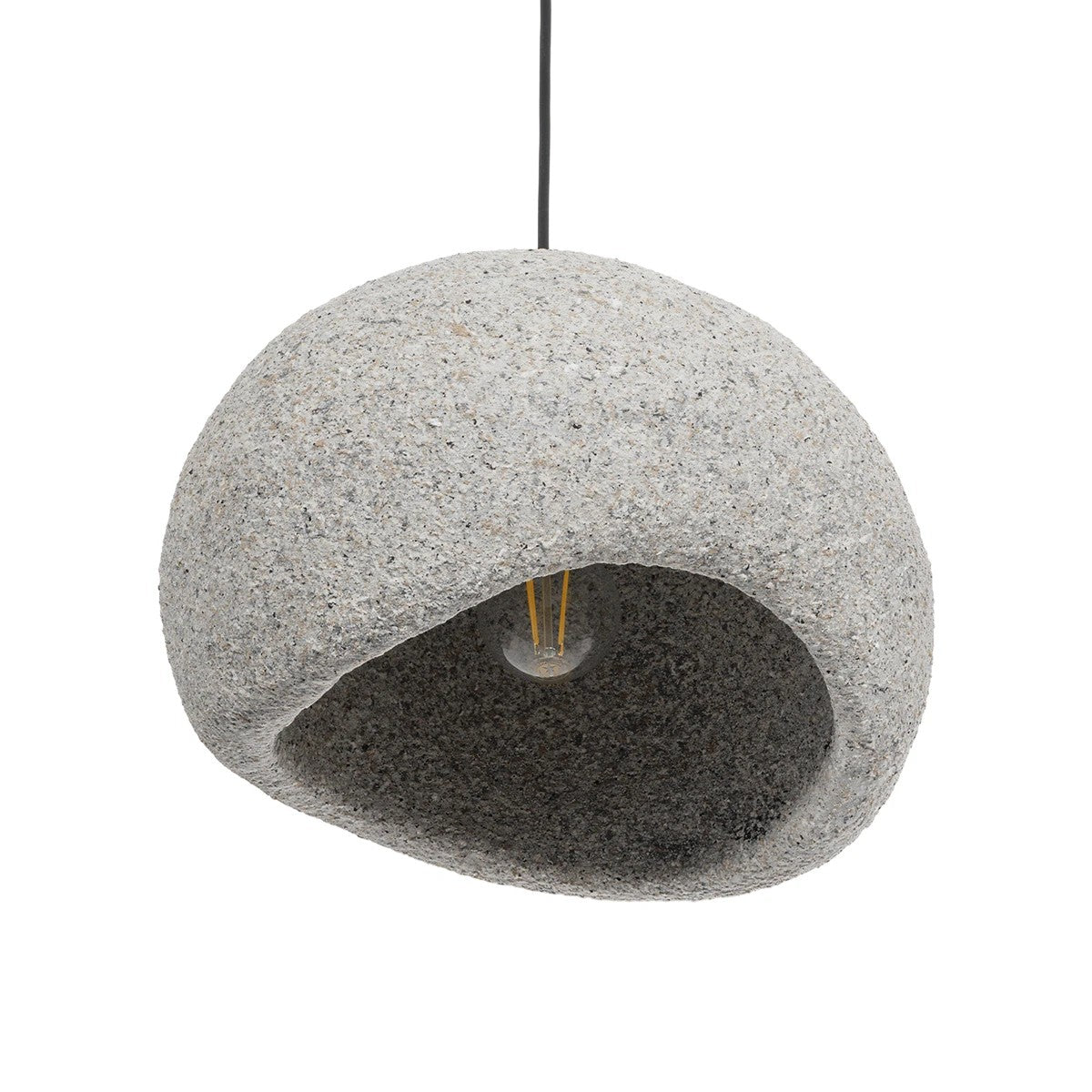 GLOBOSTAR® STONE 204-0123 Μοντέρνο Κρεμαστό Φωτιστικό Οροφής με Ντουί 1 x E27 AC 220-240V IP20 - Γκρι- Μ35 x Π31 x Υ26cm