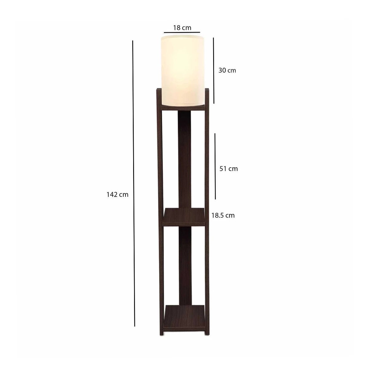 GloboStar® VENTORA 204-0126 Μοντέρνο Eπιδαπέδιο Φωτιστικό Μονόφωτο 1 x E27 IP20 Καφέ Ξύλο με Μπεζ Ύφασμα - Μ20 x Π20 x Υ142cm - ledmania.gr