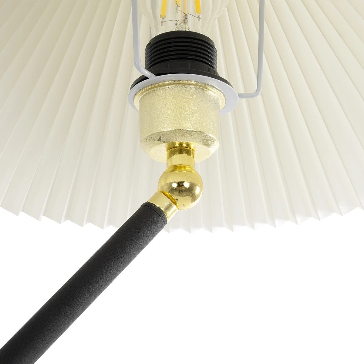 GLOBOSTAR® FLY 204-0127 Μοντέρνο Επιδαπέδιο Φωτιστικό με Ντουί 1 x E27 AC 220-240V IP20 - Μαύρο & Μπεζ - Μ72 x Π38 x Υ155cm
