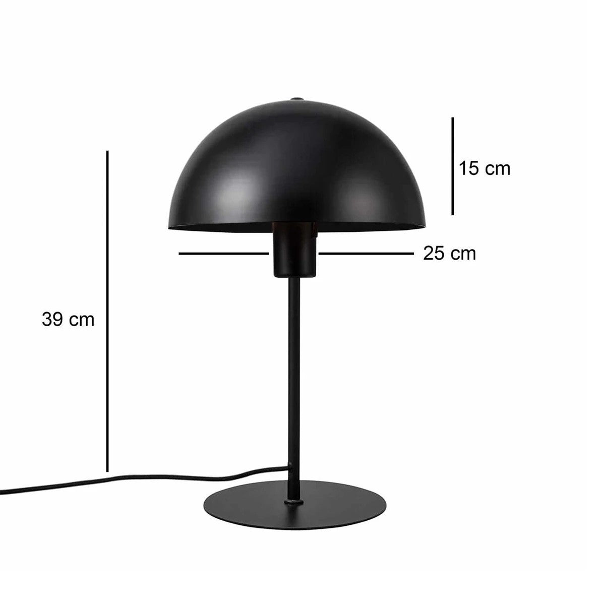 GloboStar® GASCEIO 204-0141 Μοντέρνο Eπιτραπέζιο Φωτιστικό Μονόφωτο 1 x E27 IP20 Μαύρο Μέταλλο - Μ25 x Π25 x Υ39cm - ledmania.gr