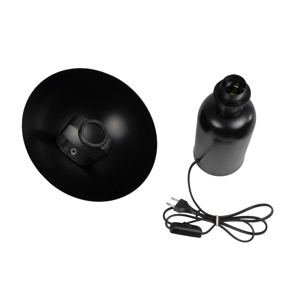 GLOBOSTAR® GASCO 204-0146 Μοντέρνο Επιτραπέζιο Φωτιστικό Πορτατίφ με Ντουί 1 x E27 AC 220-240V IP20 - Μαύρο - Μ26 x Π26 x Υ35cm