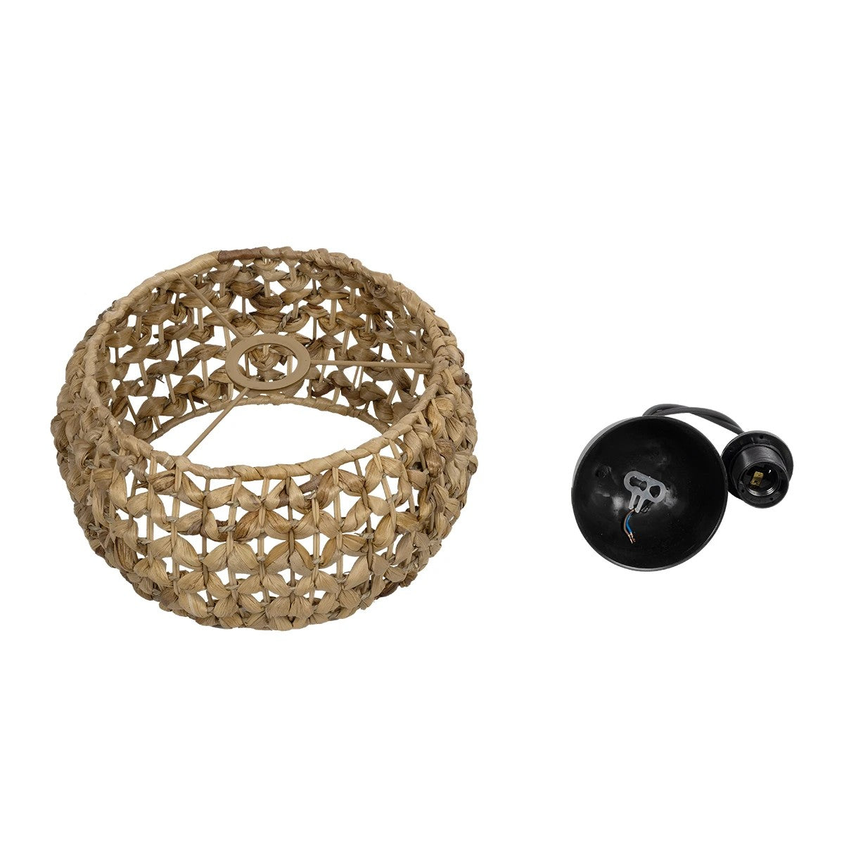 GLOBOSTAR® SAND 204-0159 Boho Κρεμαστό Φωτιστικό Οροφής με Ντουί 1 x E27 AC 220-240V IP20 - Καφέ - Μ30 x Π30 x Υ18cm