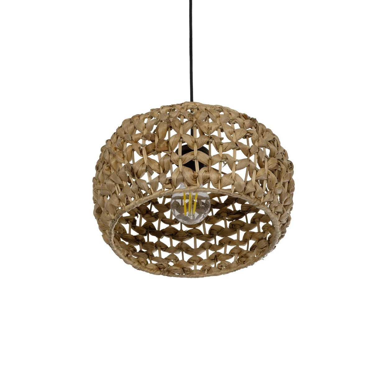 GLOBOSTAR® SAND 204-0159 Boho Κρεμαστό Φωτιστικό Οροφής με Ντουί 1 x E27 AC 220-240V IP20 - Καφέ - Μ30 x Π30 x Υ18cm
