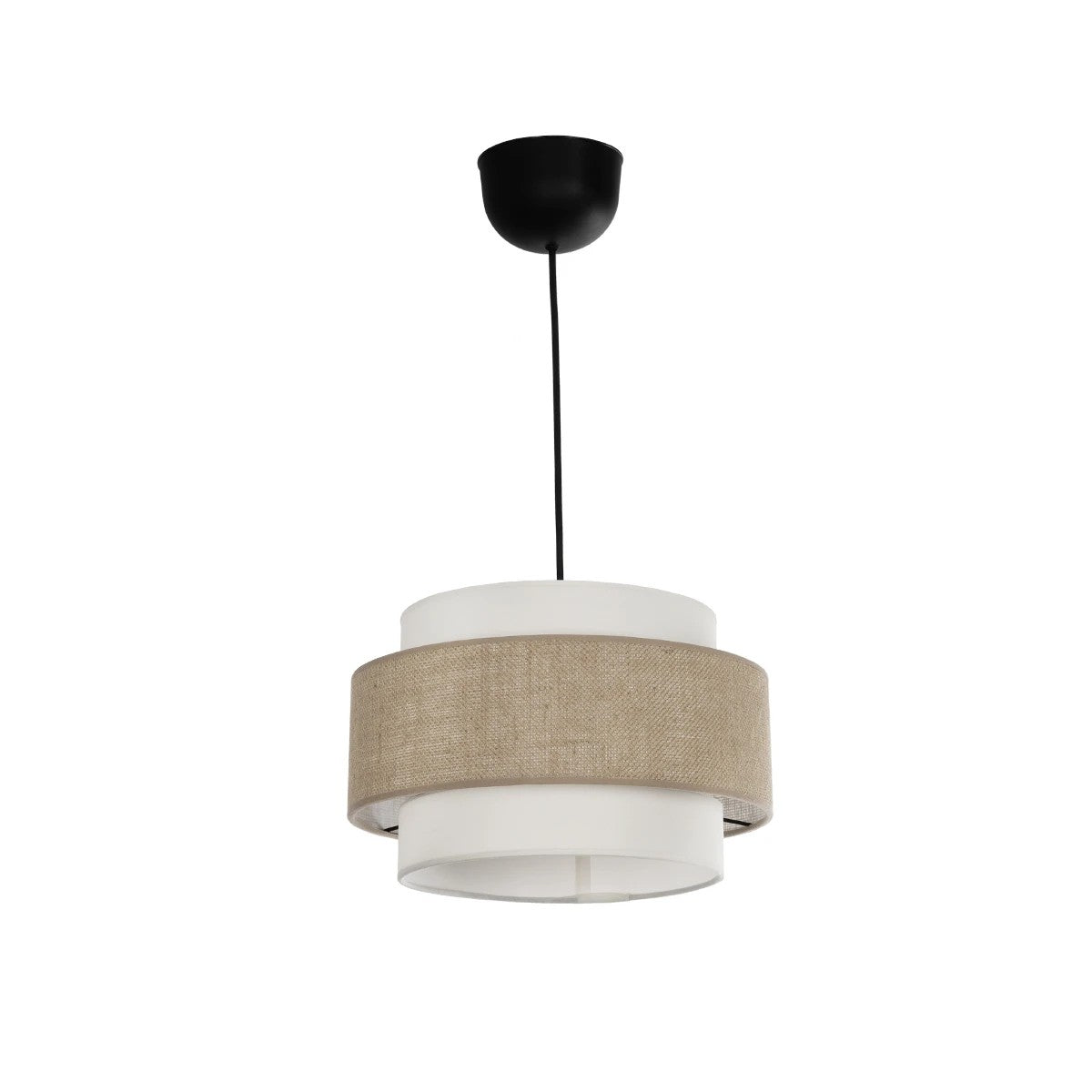 GLOBOSTAR® SOHO 204-0172 Μοντέρνο Κρεμαστό Φωτιστικό Οροφής με Ντουί 1 x E27 AC 220-240V IP20 - Καφέ & Μπεζ - Μ30 x Π30 x Υ20cm