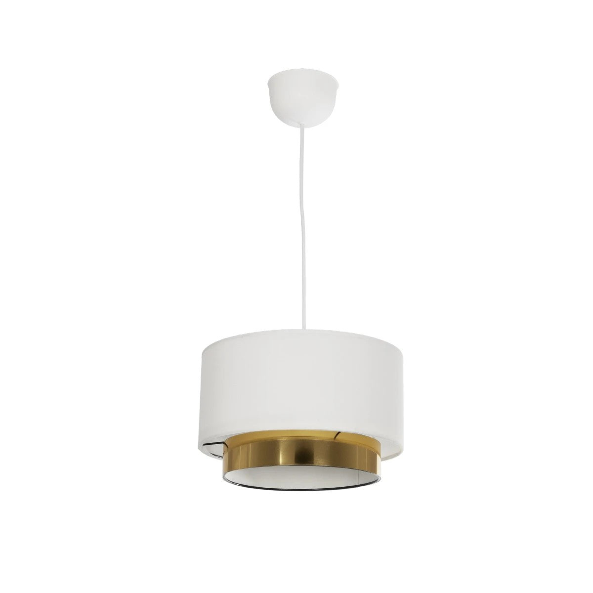 GLOBOSTAR® BASIL 204-0173 Μοντέρνο Κρεμαστό Φωτιστικό Οροφής με Ντουί 1 x E27 AC 220-240V IP20 - Μπεζ & Χρυσό - Μ30 x Π30 x Υ20cm