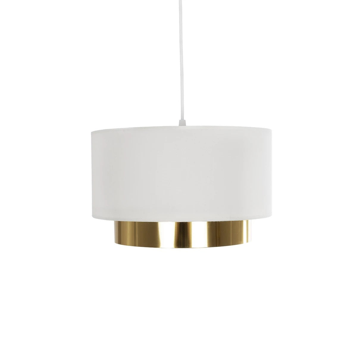 GLOBOSTAR® BASIL 204-0173 Μοντέρνο Κρεμαστό Φωτιστικό Οροφής με Ντουί 1 x E27 AC 220-240V IP20 - Μπεζ & Χρυσό - Μ30 x Π30 x Υ20cm