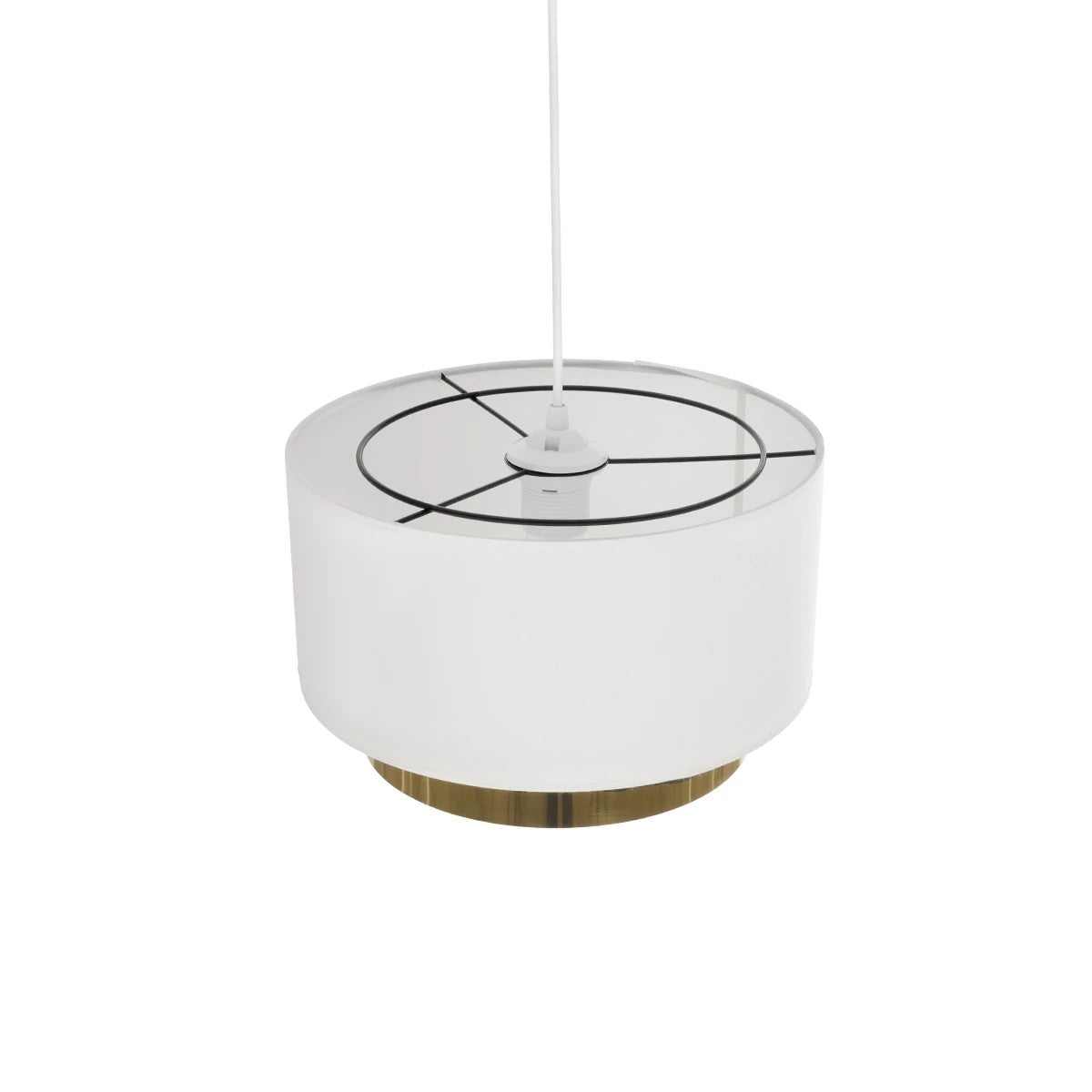 GLOBOSTAR® BASIL 204-0173 Μοντέρνο Κρεμαστό Φωτιστικό Οροφής με Ντουί 1 x E27 AC 220-240V IP20 - Μπεζ & Χρυσό - Μ30 x Π30 x Υ20cm