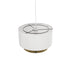 GLOBOSTAR® BASIL 204-0173 Μοντέρνο Κρεμαστό Φωτιστικό Οροφής με Ντουί 1 x E27 AC 220-240V IP20 - Μπεζ & Χρυσό - Μ30 x Π30 x Υ20cm