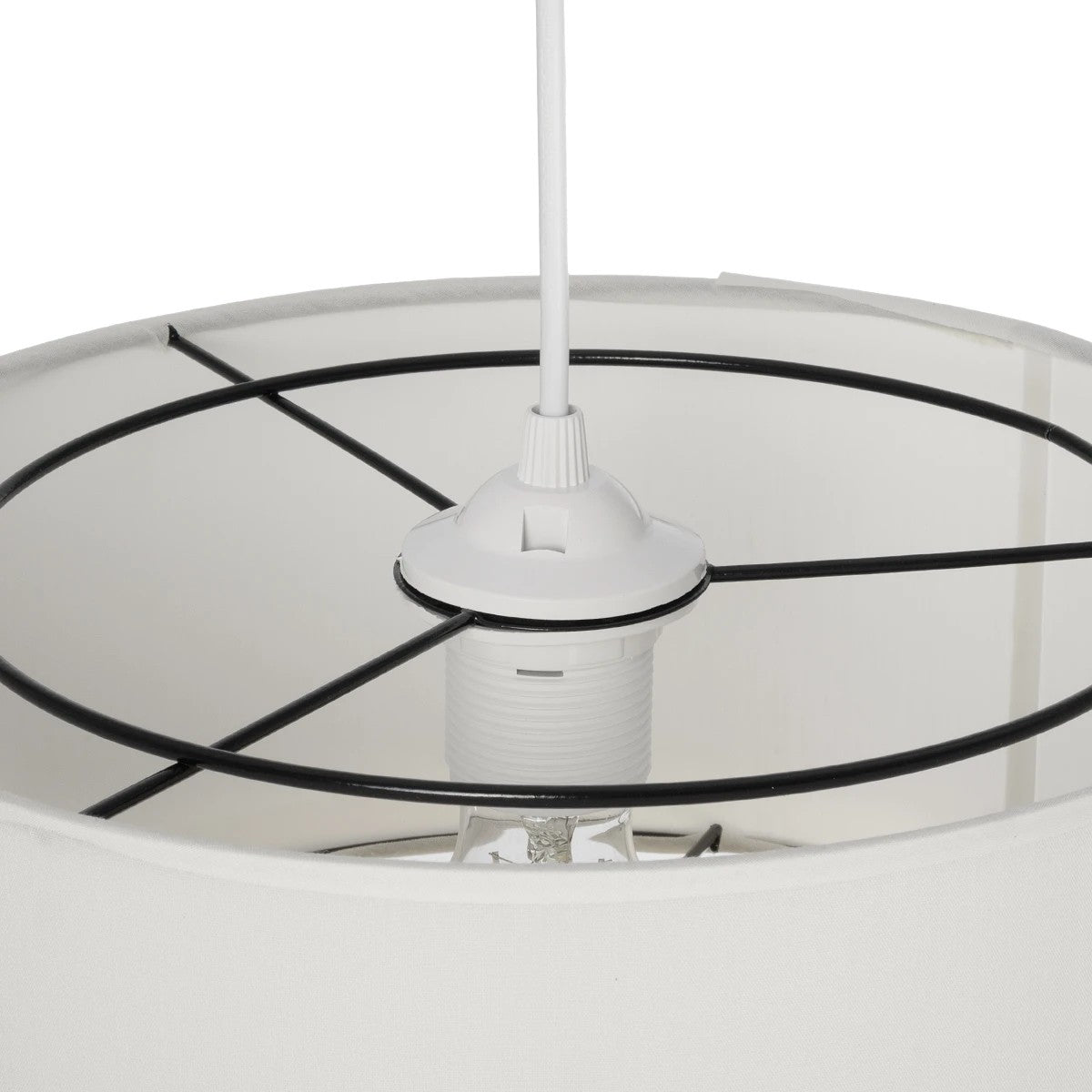 GLOBOSTAR® BASIL 204-0173 Μοντέρνο Κρεμαστό Φωτιστικό Οροφής με Ντουί 1 x E27 AC 220-240V IP20 - Μπεζ & Χρυσό - Μ30 x Π30 x Υ20cm