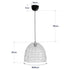 GLOBOSTAR® CESTINO 204-0178 Boho Κρεμαστό Φωτιστικό Οροφής Μονόφωτο 1 x E27 AC 220-240V IP20 Μπεζ - Μ30 x Π30 x Υ25cm