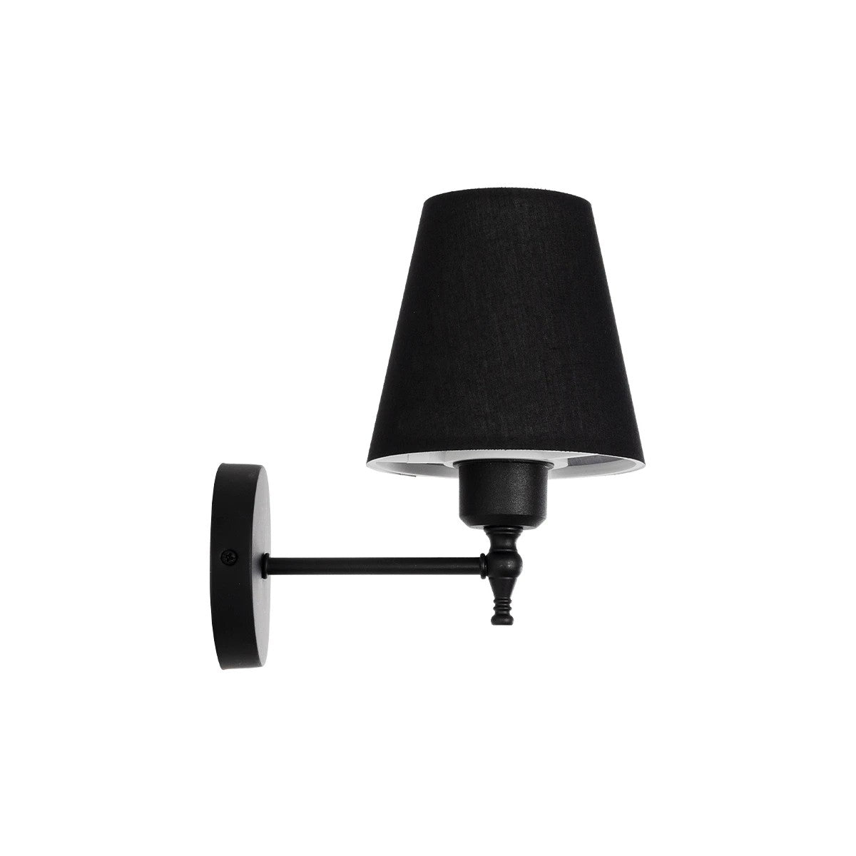 GLOBOSTAR® ELEGANTE 204-0185 Μοντέρνο Φωτιστικό Τοίχου - Απλίκα με Ντουί 1 x E27 AC 220-240V IP20 - Μαύρο - Μ14 x Π22 x Υ24cm