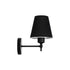 GLOBOSTAR® ELEGANTE 204-0185 Μοντέρνο Φωτιστικό Τοίχου - Απλίκα με Ντουί 1 x E27 AC 220-240V IP20 - Μαύρο - Μ14 x Π22 x Υ24cm