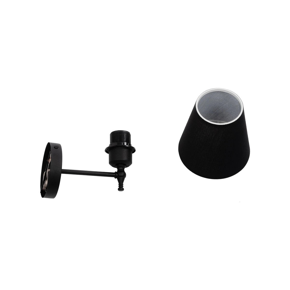 GLOBOSTAR® ELEGANTE 204-0185 Μοντέρνο Φωτιστικό Τοίχου - Απλίκα με Ντουί 1 x E27 AC 220-240V IP20 - Μαύρο - Μ14 x Π22 x Υ24cm