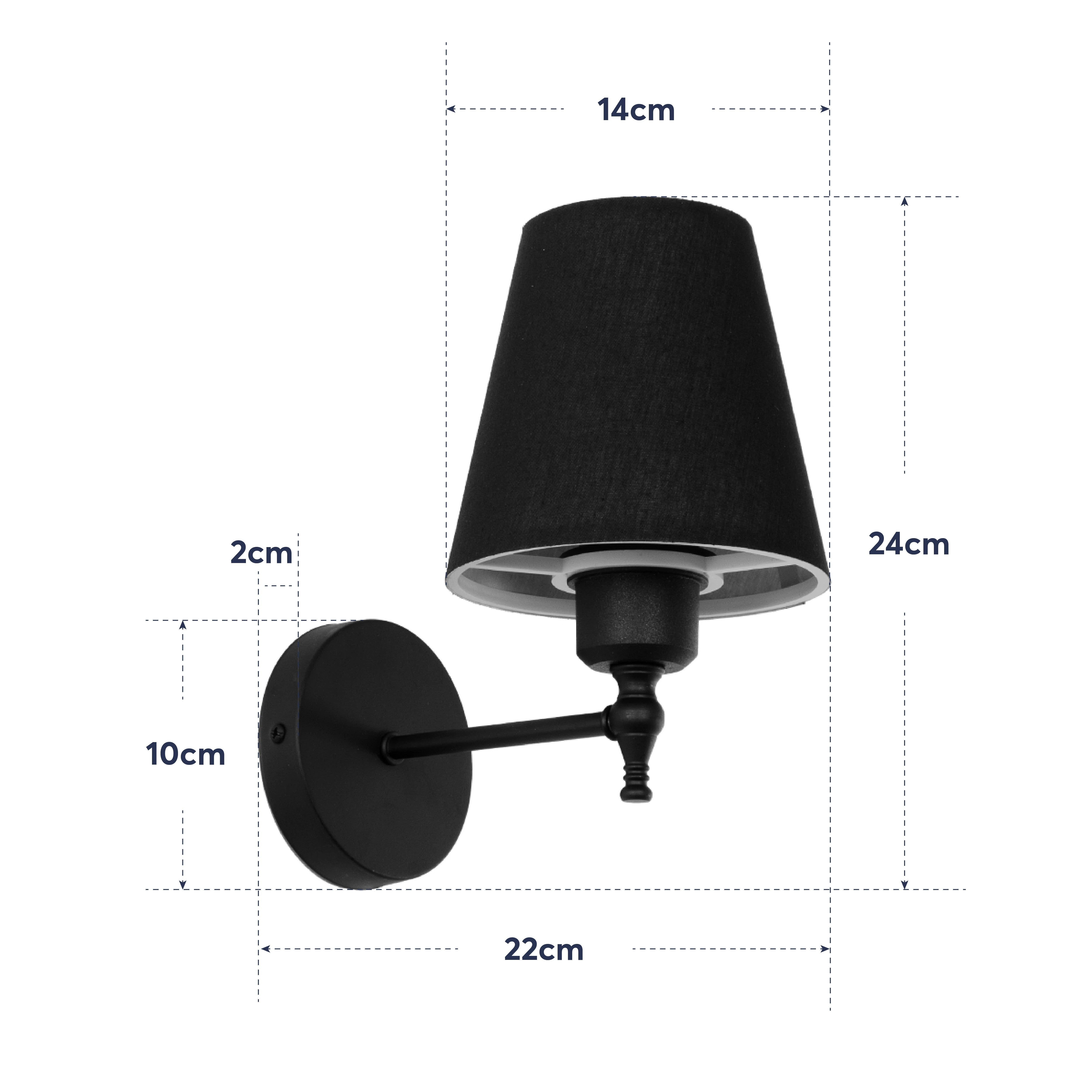 GLOBOSTAR® ELEGANTE 204-0185 Μοντέρνο Φωτιστικό Τοίχου - Απλίκα με Ντουί 1 x E27 AC 220-240V IP20 - Μαύρο - Μ14 x Π22 x Υ24cm