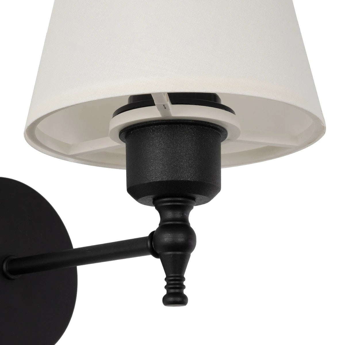 GLOBOSTAR® ELEGANTE 204-0186 Μοντέρνο Φωτιστικό Τοίχου - Απλίκα με Ντουί 1 x E27 AC 220-240V IP20 - Μαύρο & Μπεζ - Μ14 x Π22 x Υ24cm