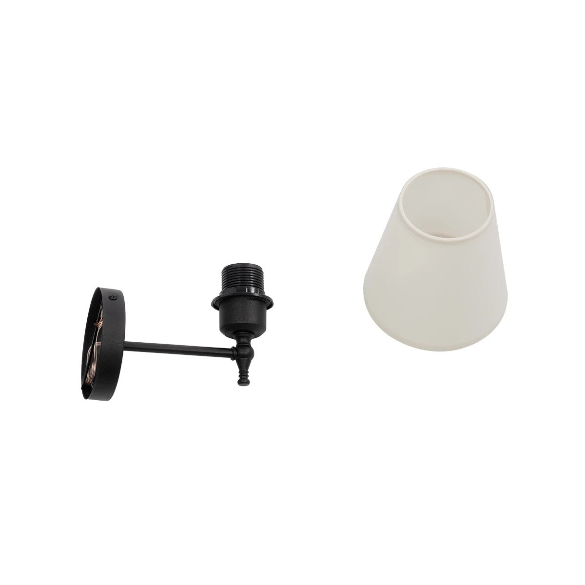 GLOBOSTAR® ELEGANTE 204-0186 Μοντέρνο Φωτιστικό Τοίχου - Απλίκα με Ντουί 1 x E27 AC 220-240V IP20 - Μαύρο & Μπεζ - Μ14 x Π22 x Υ24cm