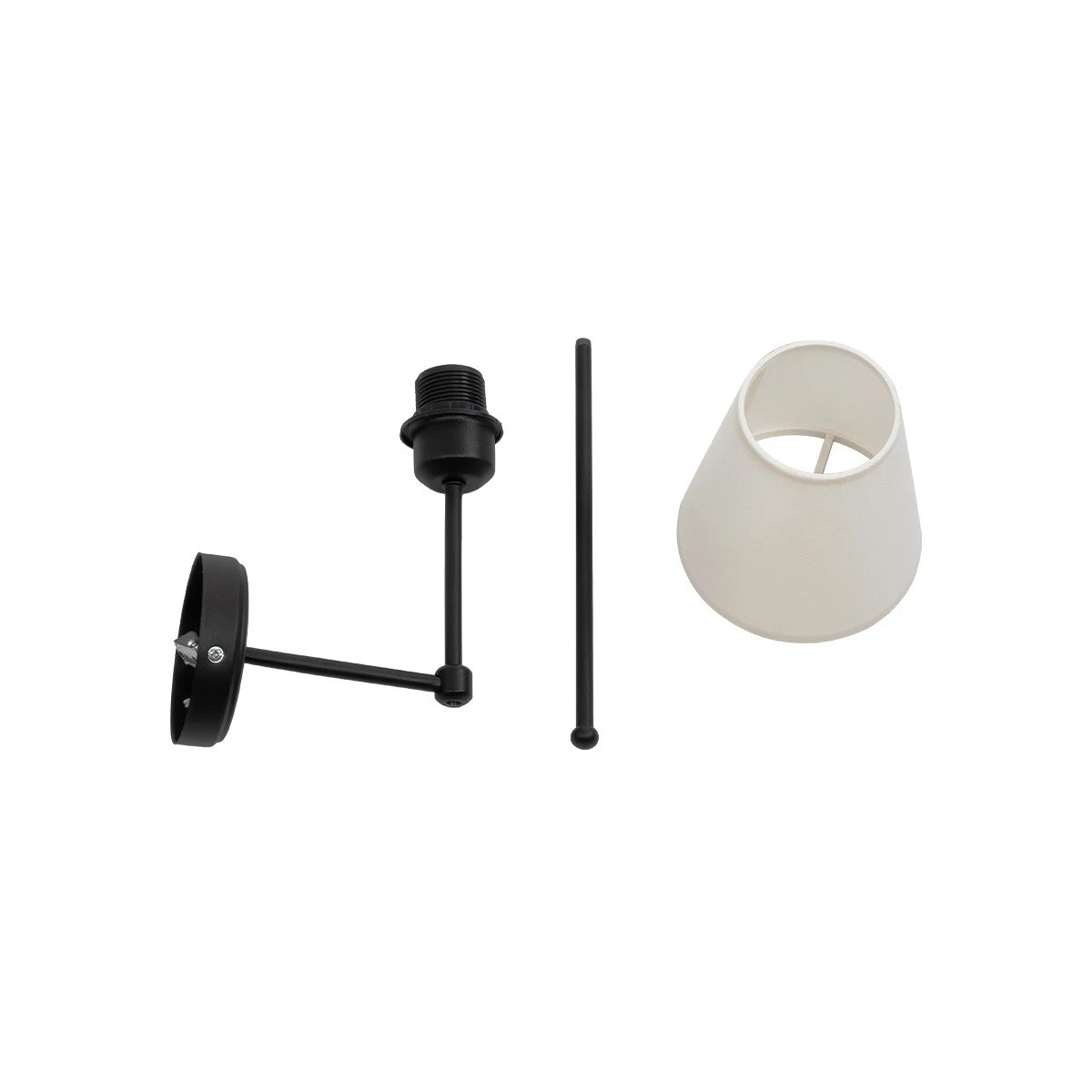 GLOBOSTAR® LING 204-0190 Μοντέρνο Φωτιστικό Τοίχου - Απλίκα με Ντουί 1 x E27 AC 220-240V IP20 - Μαύρο & Μπεζ - Μ14 x Π21 x Υ54cm