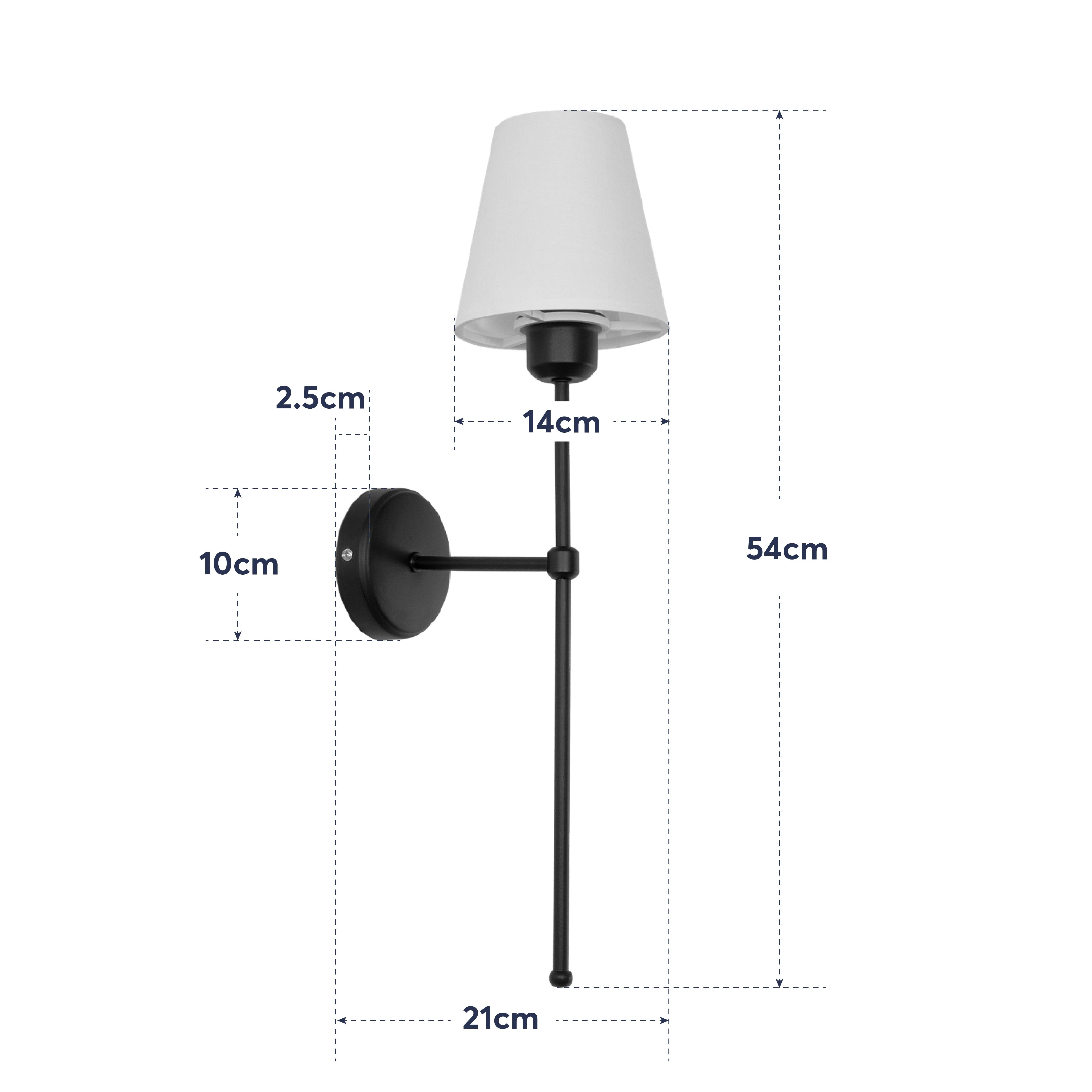 GLOBOSTAR® LING 204-0190 Μοντέρνο Φωτιστικό Τοίχου - Απλίκα με Ντουί 1 x E27 AC 220-240V IP20 - Μαύρο & Μπεζ - Μ14 x Π21 x Υ54cm