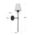 GLOBOSTAR® LING 204-0190 Μοντέρνο Φωτιστικό Τοίχου - Απλίκα με Ντουί 1 x E27 AC 220-240V IP20 - Μαύρο & Μπεζ - Μ14 x Π21 x Υ54cm