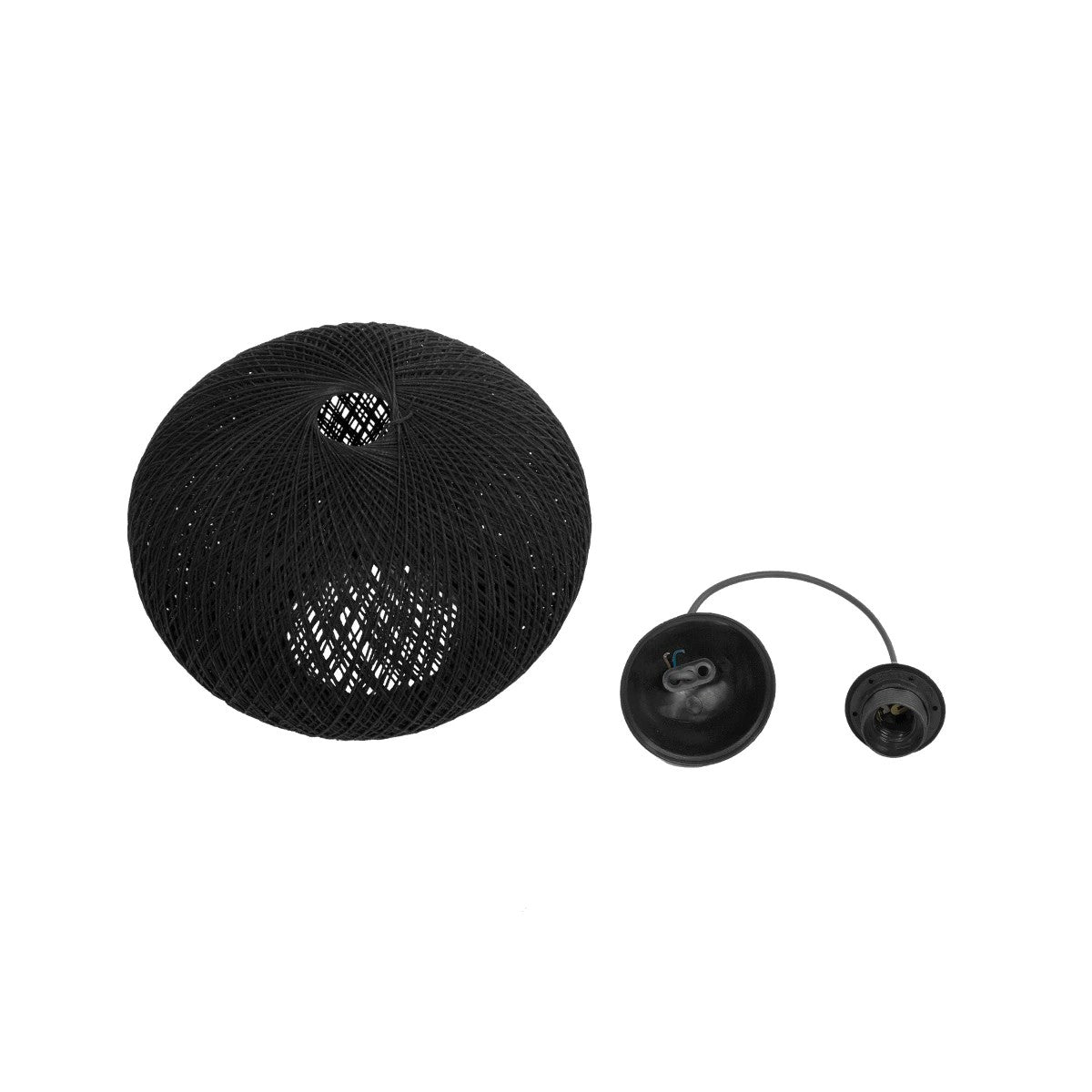 GLOBOSTAR® SOLEI 205-0005 Boho Κρεμαστό Φωτιστικό Οροφής με Ντουί 1 x E27 AC 220-240V IP20 - Μαύρο - M30 x Π30 x Υ35cm - ledmania.gr