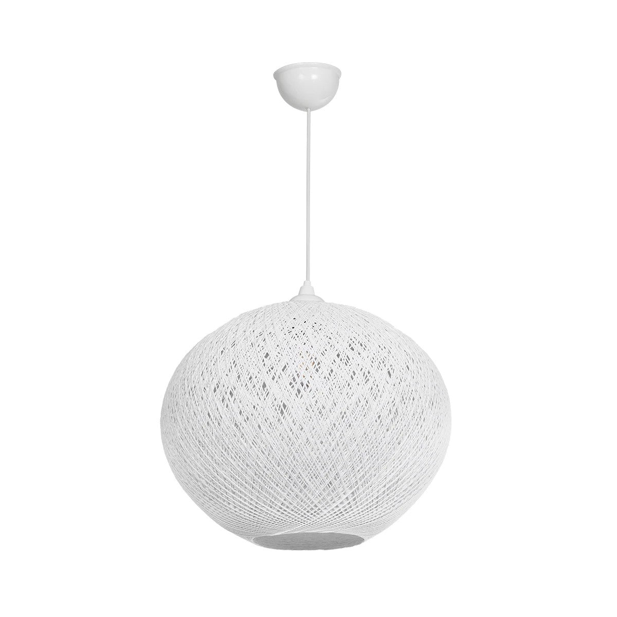 GLOBOSTAR® SOLEI 205-0007 Boho Κρεμαστό Φωτιστικό Οροφής με Ντουί 1 x E27 AC 220-240V IP20 - Λευκό - M40 x Π40 x Υ45cm - ledmania.gr