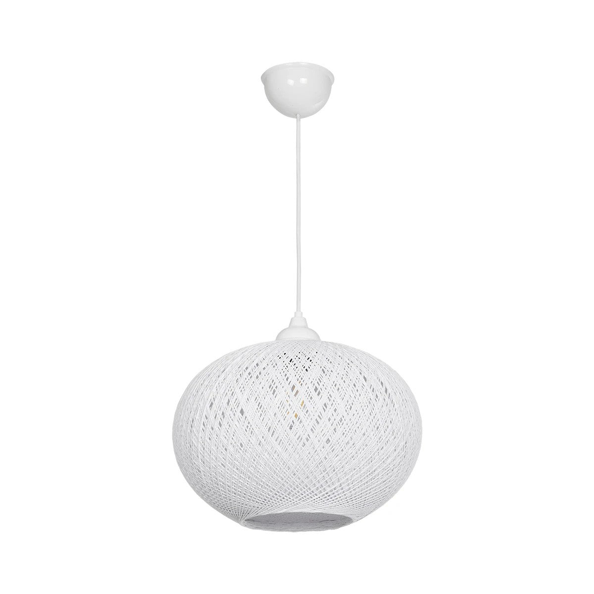 GLOBOSTAR® SOLEI 205-0008 Boho Κρεμαστό Φωτιστικό Οροφής με Ντουί 1 x E27 AC 220-240V IP20 - Λευκό - M30 x Π30 x Υ35cm - ledmania.gr
