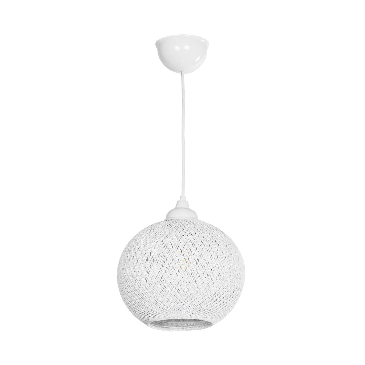 GLOBOSTAR® SOLEI 205-0009 Boho Κρεμαστό Φωτιστικό Οροφής με Ντουί 1 x E27 AC 220-240V IP20 - Λευκό - M20 x Π20 x Υ25cm - ledmania.gr