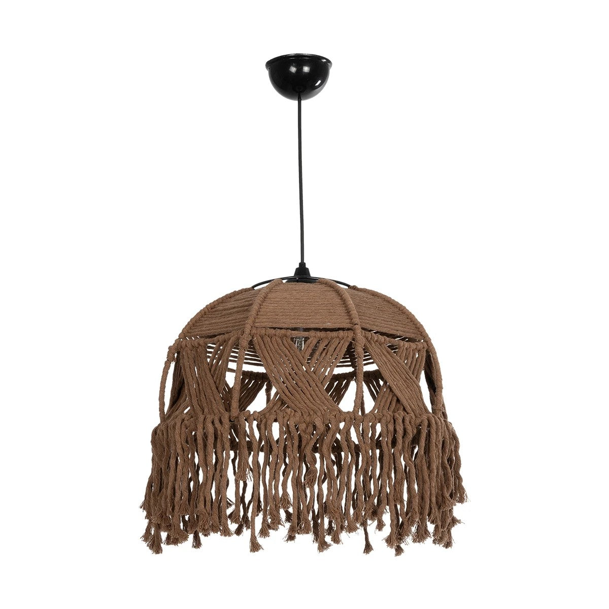 GLOBOSTAR® TONA 205-0016 Boho Κρεμαστό Φωτιστικό Οροφής με Ντουί 1 x E27 AC 220-240V IP20 - Μπεζ - M40 x Π40 x Υ38cm - ledmania.gr