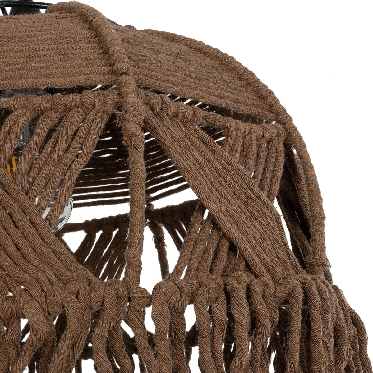 GLOBOSTAR® TONA 205-0016 Boho Κρεμαστό Φωτιστικό Οροφής με Ντουί 1 x E27 AC 220-240V IP20 - Μπεζ - M40 x Π40 x Υ38cm - ledmania.gr