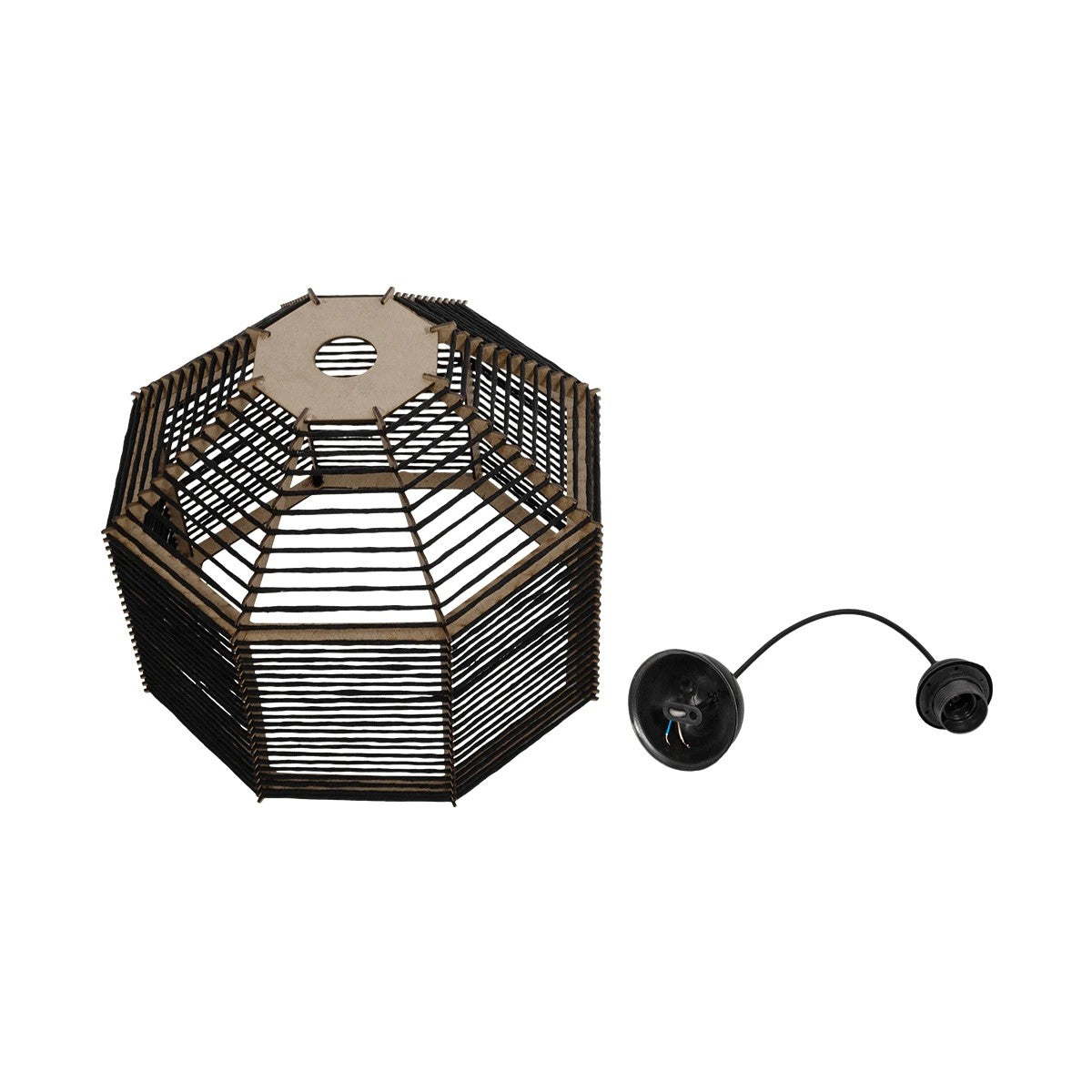 GLOBOSTAR® VORK 205-0027 Boho Κρεμαστό Φωτιστικό Οροφής με Ντουί 1 x E27 AC 220-240V IP20 - Μαύρο - M40 x Π40 x Υ36cm - ledmania.gr