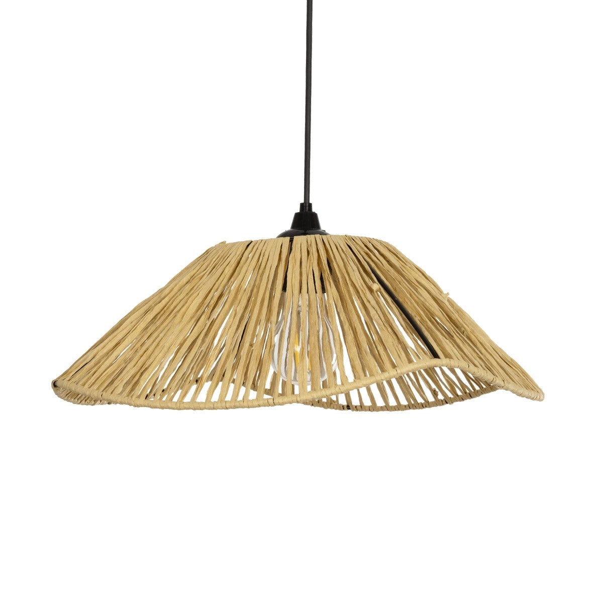 GLOBOSTAR® CHAPEAU 205-0028 Boho Κρεμαστό Φωτιστικό Οροφής με Ντουί 1 x E27 AC 220-240V IP20 - Μπεζ - M41 x Π41 x Υ17cm - ledmania.gr