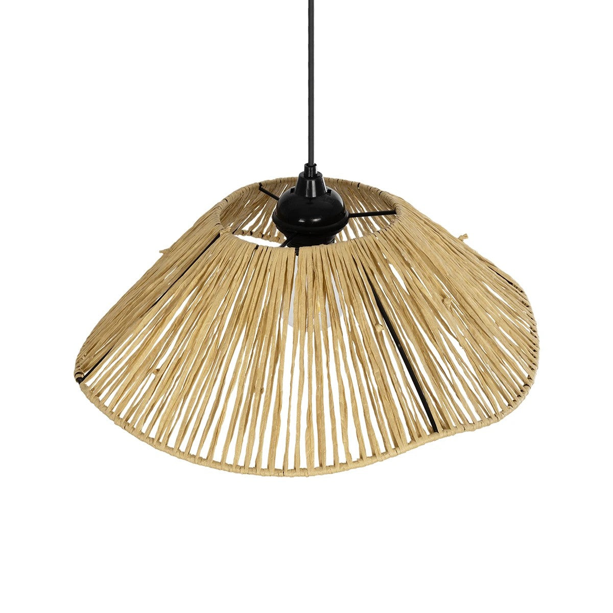 GLOBOSTAR® CHAPEAU 205-0028 Boho Κρεμαστό Φωτιστικό Οροφής με Ντουί 1 x E27 AC 220-240V IP20 - Μπεζ - M41 x Π41 x Υ17cm - ledmania.gr