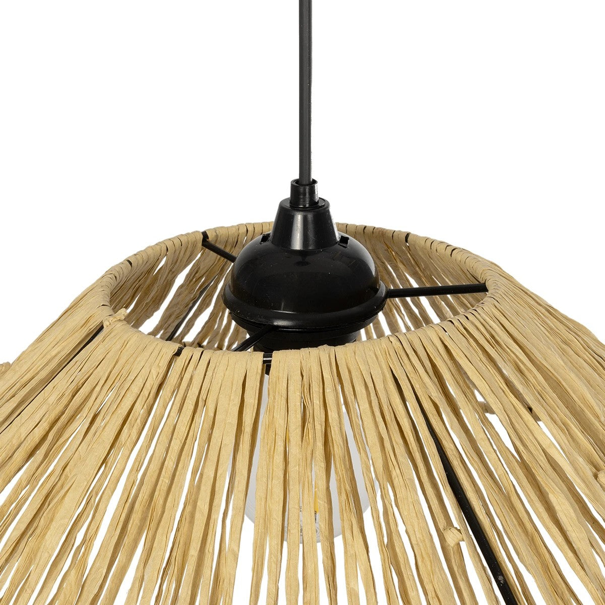GLOBOSTAR® CHAPEAU 205-0028 Boho Κρεμαστό Φωτιστικό Οροφής με Ντουί 1 x E27 AC 220-240V IP20 - Μπεζ - M41 x Π41 x Υ17cm - ledmania.gr