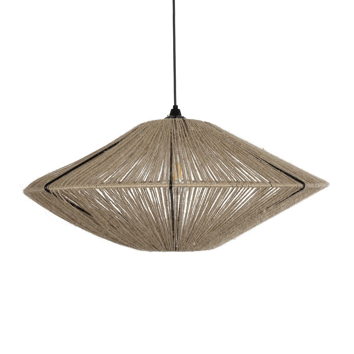 GLOBOSTAR® OVNI 205-0029 Boho Κρεμαστό Φωτιστικό Οροφής με Ντουί 1 x E27 AC 220-240V IP20 - Μπεζ - M60 x Π60 x Υ29cm - ledmania.gr