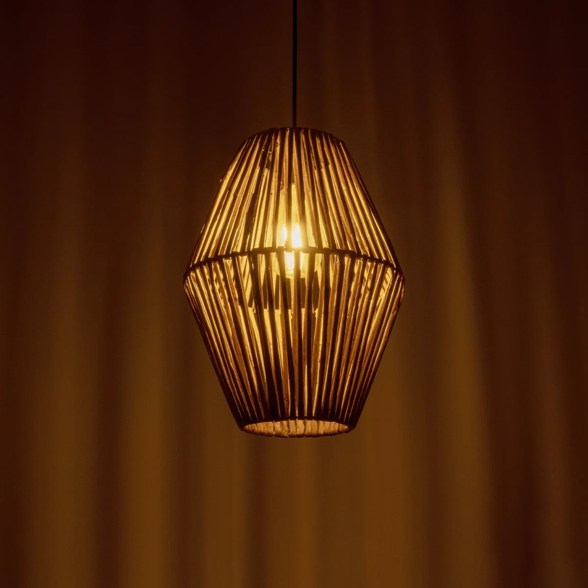 GLOBOSTAR® CASTILLO 205-0046 Boho Κρεμαστό Φωτιστικό Οροφής με Ντουί 1 x E27 AC 220-240V IP20 - Μπεζ - M26 x Π26 x Υ36cm - ledmania.gr