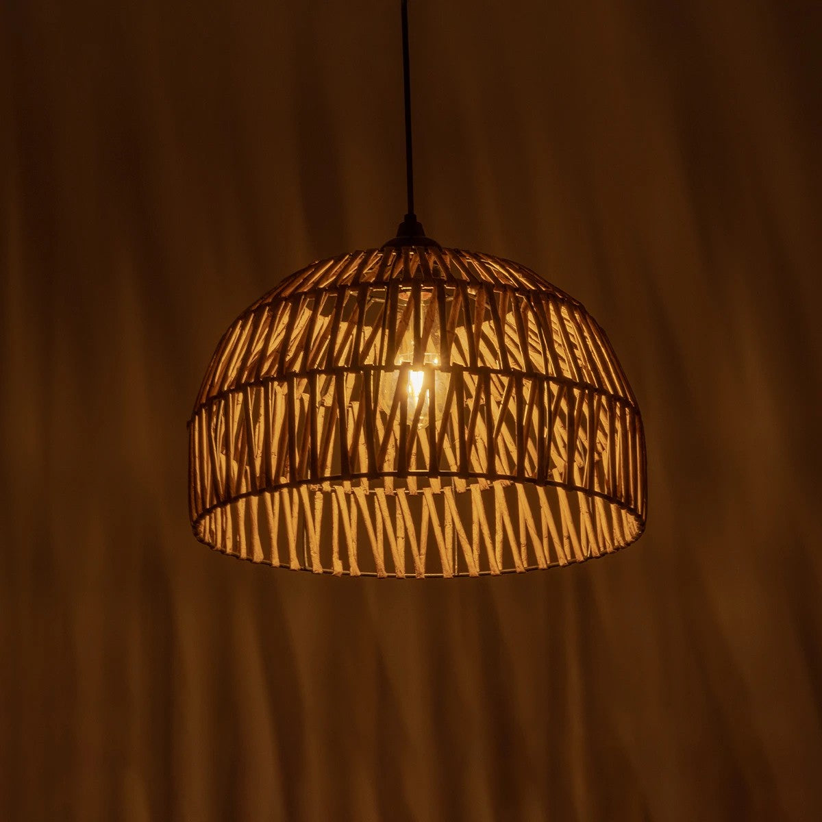 GLOBOSTAR® ARANCIA 205-0047 Boho Κρεμαστό Φωτιστικό Οροφής με Ντουί 1 x E27 AC 220-240V IP20 - Μπεζ - M35 x Π35 x Υ26cm - ledmania.gr
