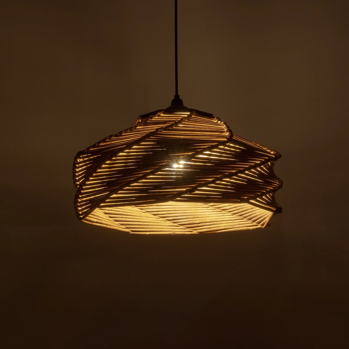 GLOBOSTAR® OLET 205-0049 Boho Κρεμαστό Φωτιστικό Οροφής με Ντουί 1 x E27 AC 220-240V IP20 - Μπεζ - M38 x Π38 x Υ23cm - ledmania.gr