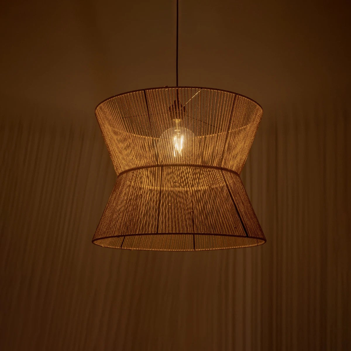 GLOBOSTAR® UPCONE 205-0056 Boho Κρεμαστό Φωτιστικό Οροφής με Ντουί 1 x E27 AC 220-240V IP20 - Μπεζ - M50 x Π50 x 43cm - ledmania.gr