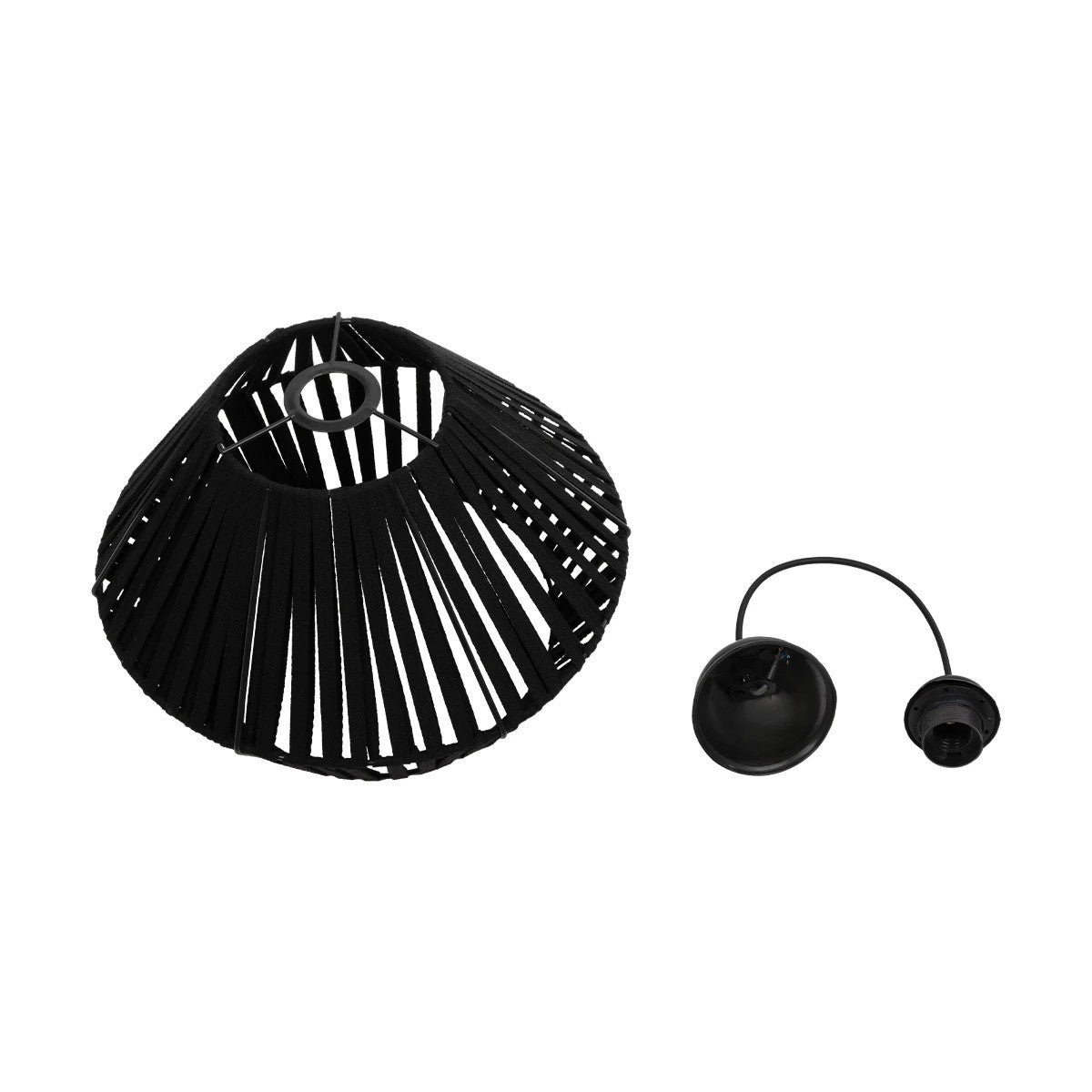 GLOBOSTAR® NUI 205-0061 Boho Κρεμαστό Φωτιστικό Οροφής με Ντουί 1 x E27 AC 220-240V IP20 - Μαύρο - M36 x Π36 x Υ27cm - ledmania.gr