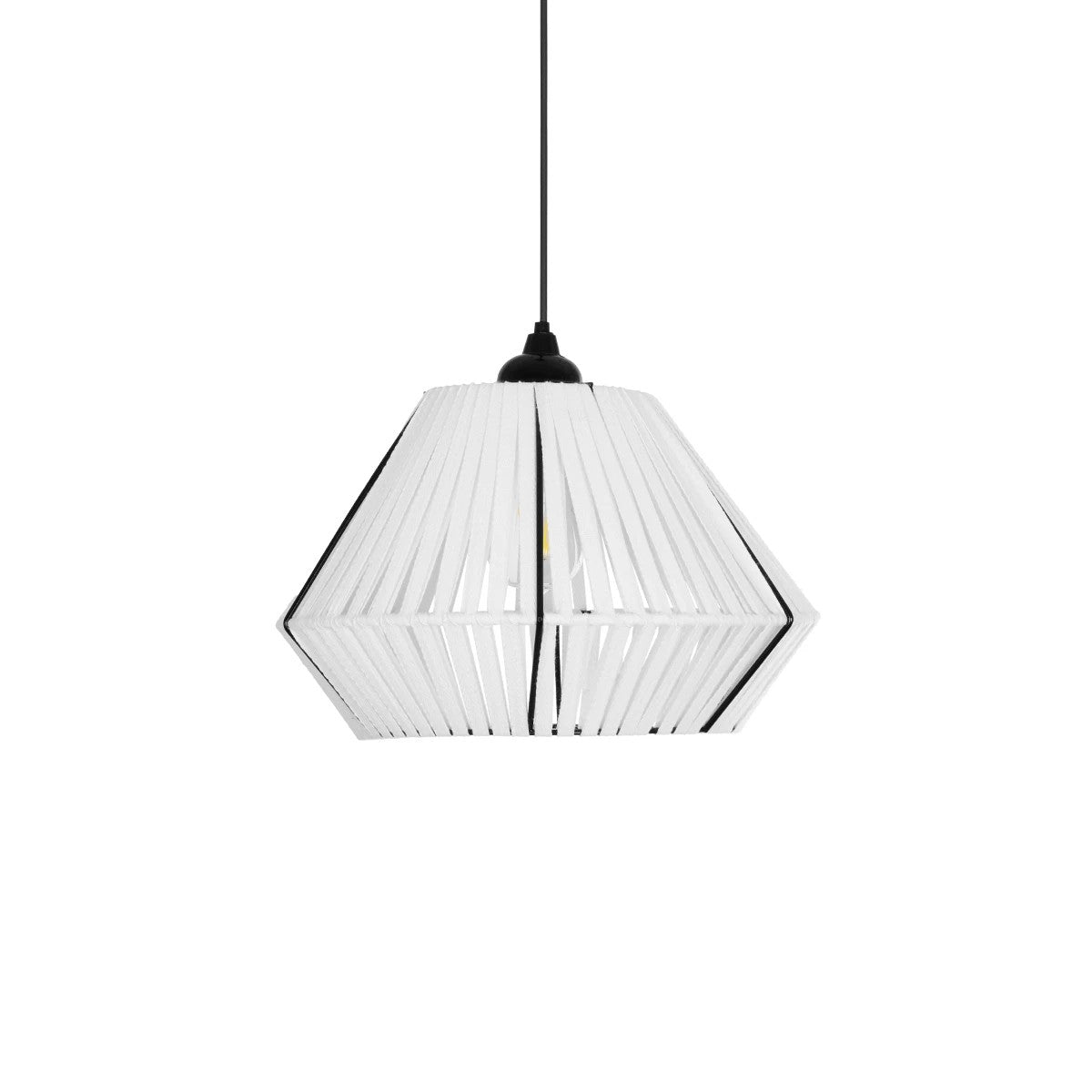 GLOBOSTAR® NUI 205-0063 Boho Κρεμαστό Φωτιστικό Οροφής με Ντουί 1 x E27 AC 220-240V IP20 - Λευκό - M36 x Π36 x Υ27cm - ledmania.gr