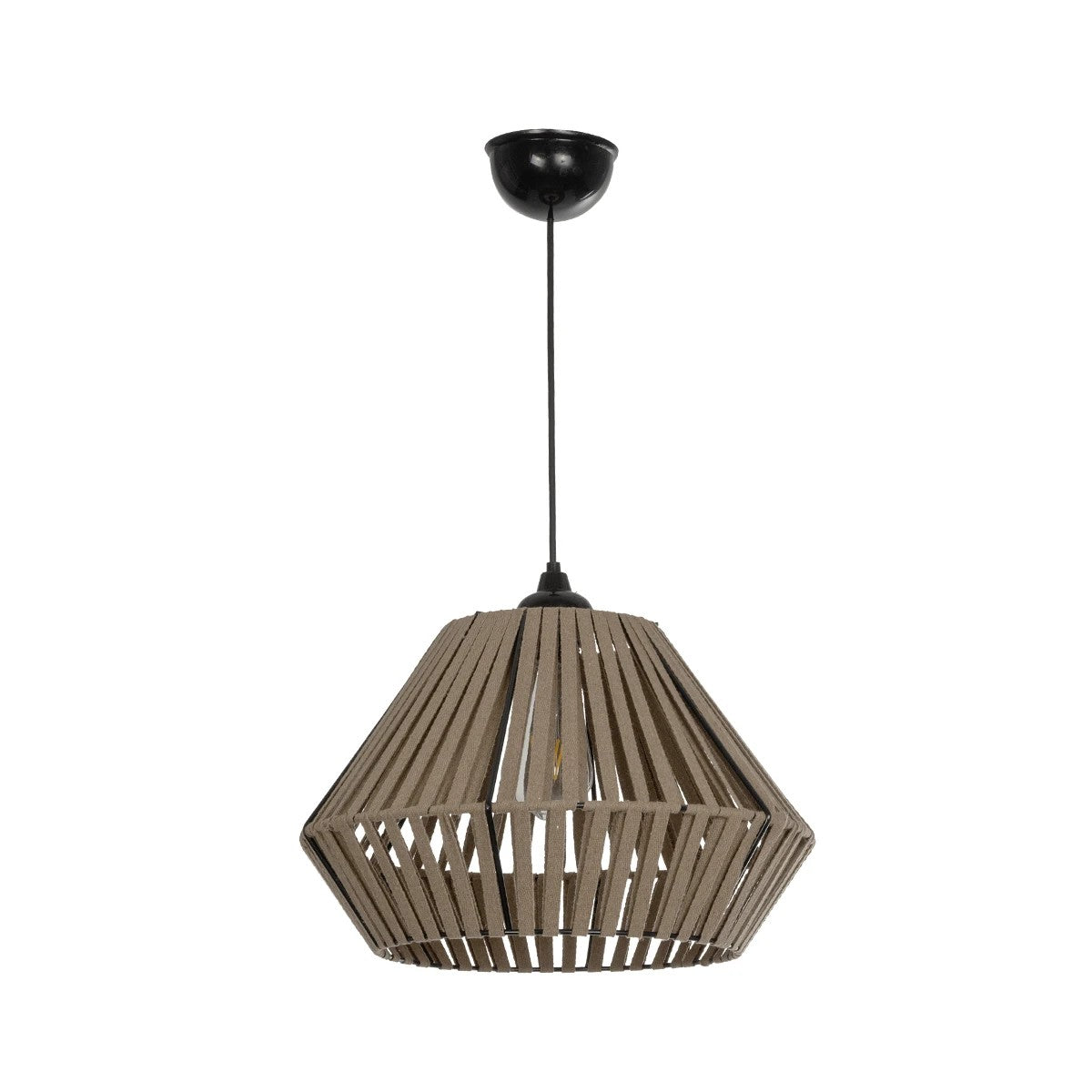 GLOBOSTAR® NUI 205-0067 Boho Κρεμαστό Φωτιστικό Οροφής με Ντουί 1 x E27 AC 220-240V IP20 - Μπεζ - M36 x Π36 x Υ27cm - ledmania.gr