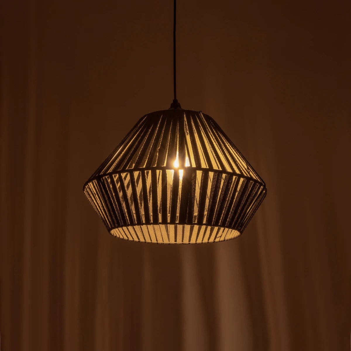 GLOBOSTAR® NUI 205-0069 Boho Κρεμαστό Φωτιστικό Οροφής με Ντουί 1 x E27 AC 220-240V IP20 - Πρασίνο - M36 x Π36 x Υ27cm - ledmania.gr