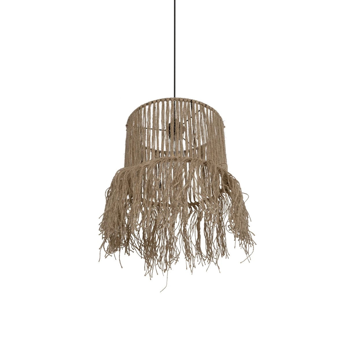 GLOBOSTAR® REGEN 205-0074 Boho Κρεμαστό Φωτιστικό Οροφής με Ντουί 1 x E27 AC 220-240V IP20 - Μπεζ - M30 x Π30 x Υ40cm - ledmania.gr