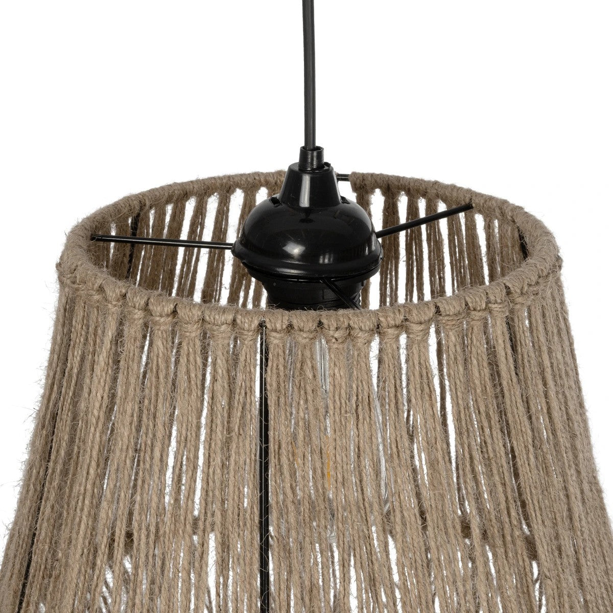 GLOBOSTAR® ROKA 205-0075 Boho Κρεμαστό Φωτιστικό Οροφής με Ντουί 1 x E27 AC 220-240V IP20 - Μπεζ - M30 x Π30 x Υ45cm - ledmania.gr