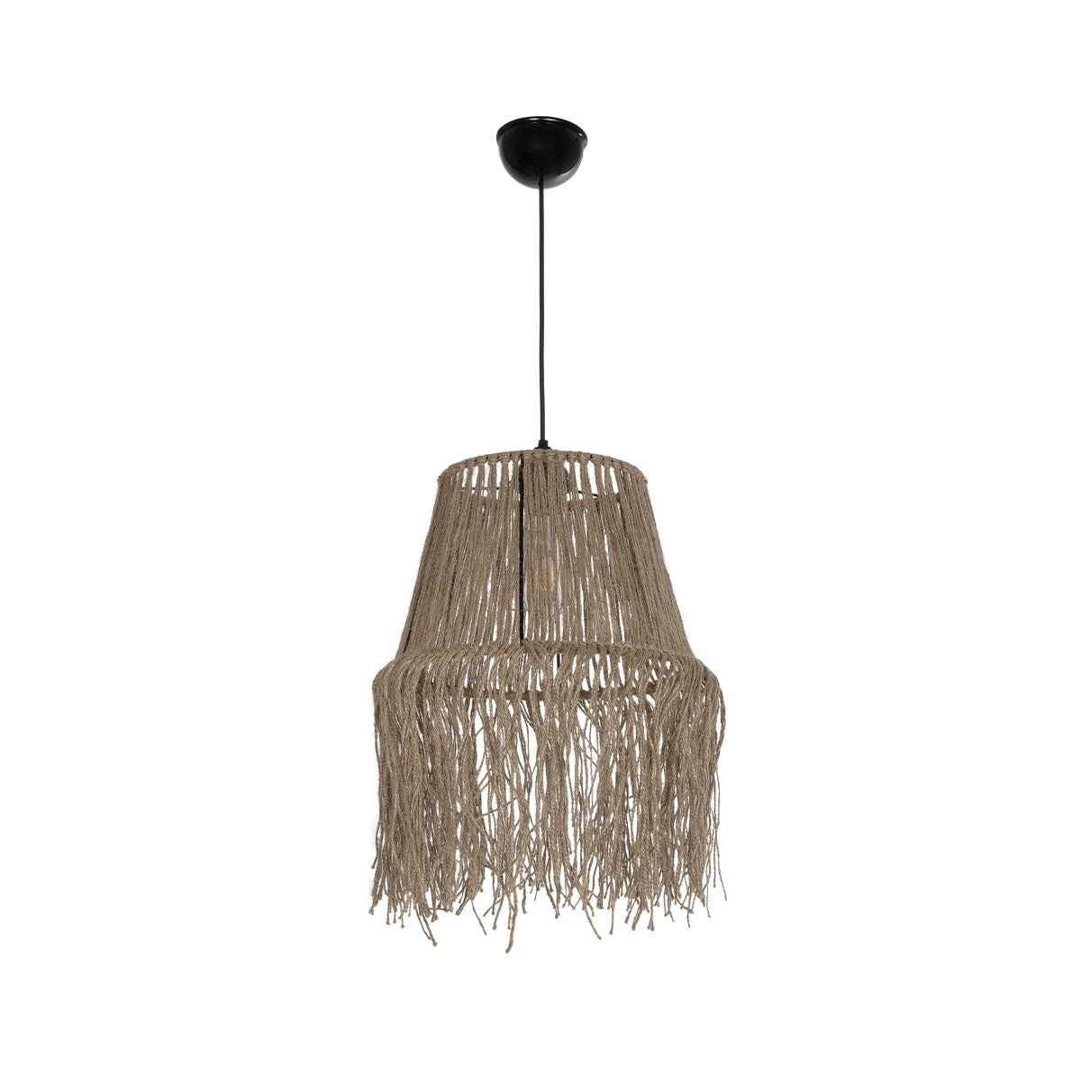 GLOBOSTAR® ROKA 205-0075 Boho Κρεμαστό Φωτιστικό Οροφής με Ντουί 1 x E27 AC 220-240V IP20 - Μπεζ - M30 x Π30 x Υ45cm - ledmania.gr